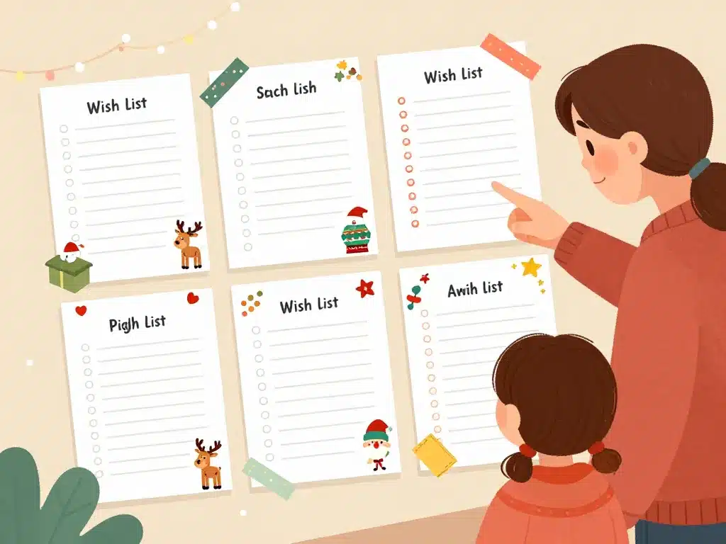 liste pere noel a imprimer choisir parent enfant