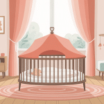 lit parapluie bb cosy en chambre bébé illustration