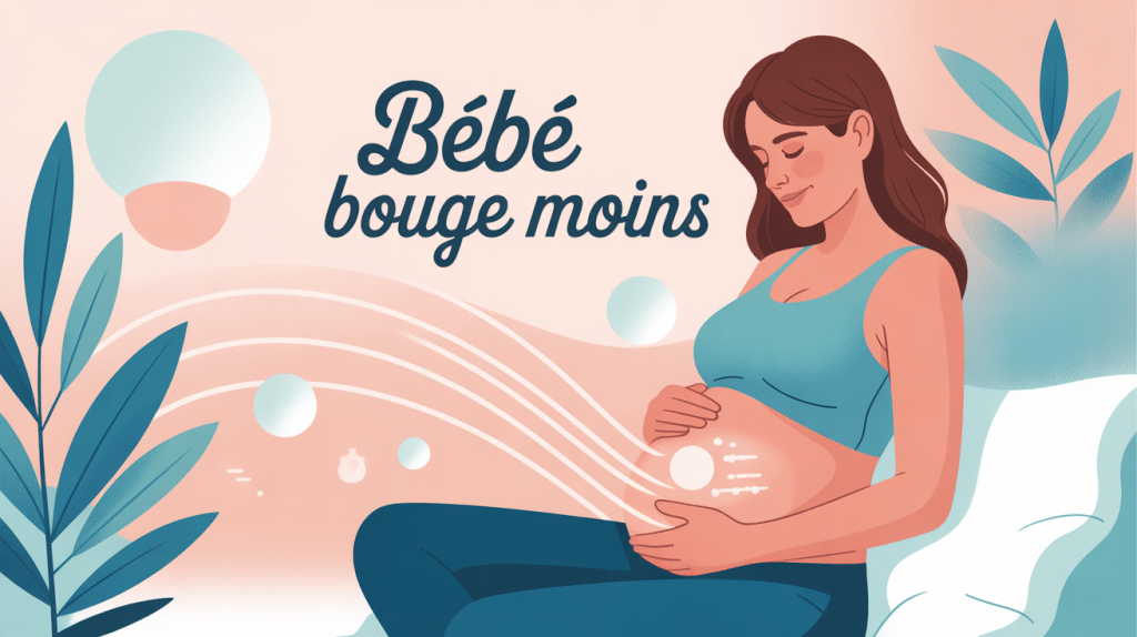 pourquoi bébé bouge moins certains jours visuel grossesse femme main ventre