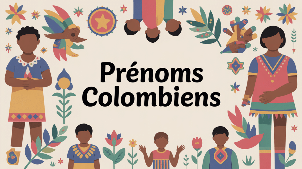 Visuel prénoms colombiens diversité et symboles culturels