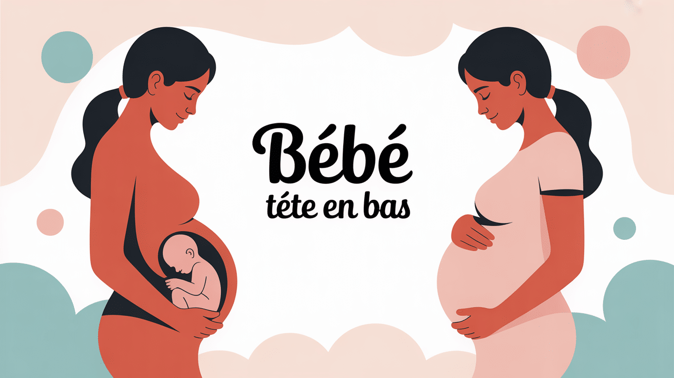 Sensation quand bébé à la tête en bas, illustration grossesse