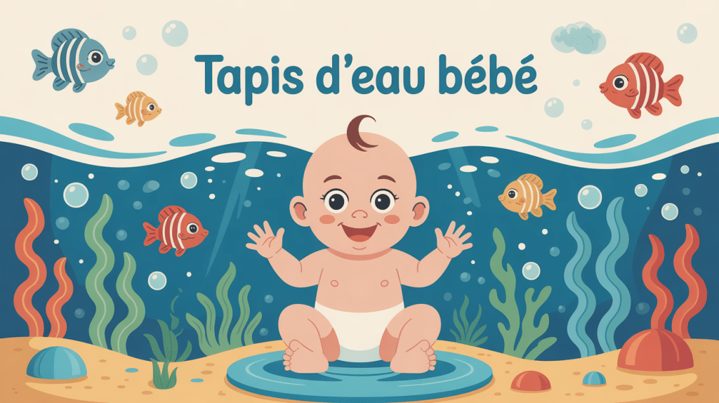 tapis d'eau bébé illustration sensorielle ludique
