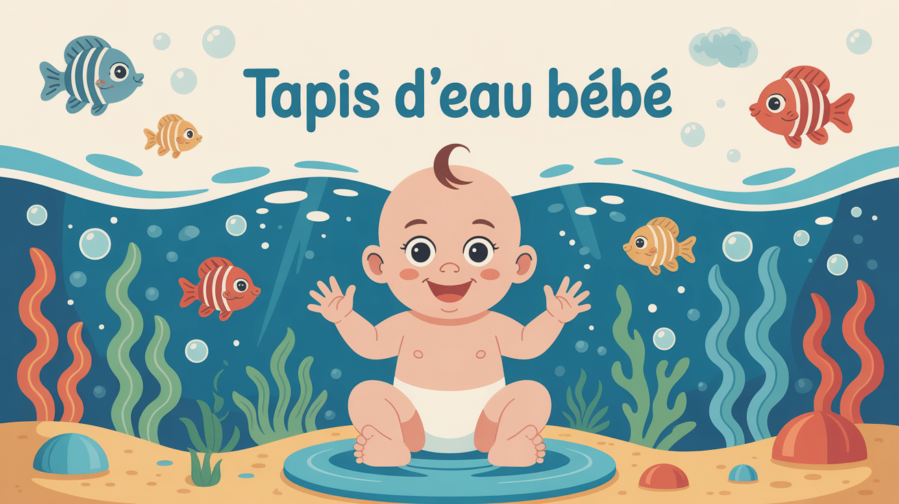 tapis d'eau bébé illustration sensorielle ludique