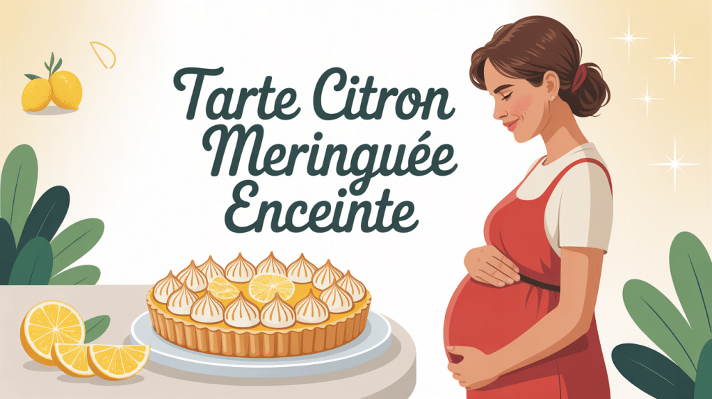 tarte citron meringuée enceinte femme illustrée
