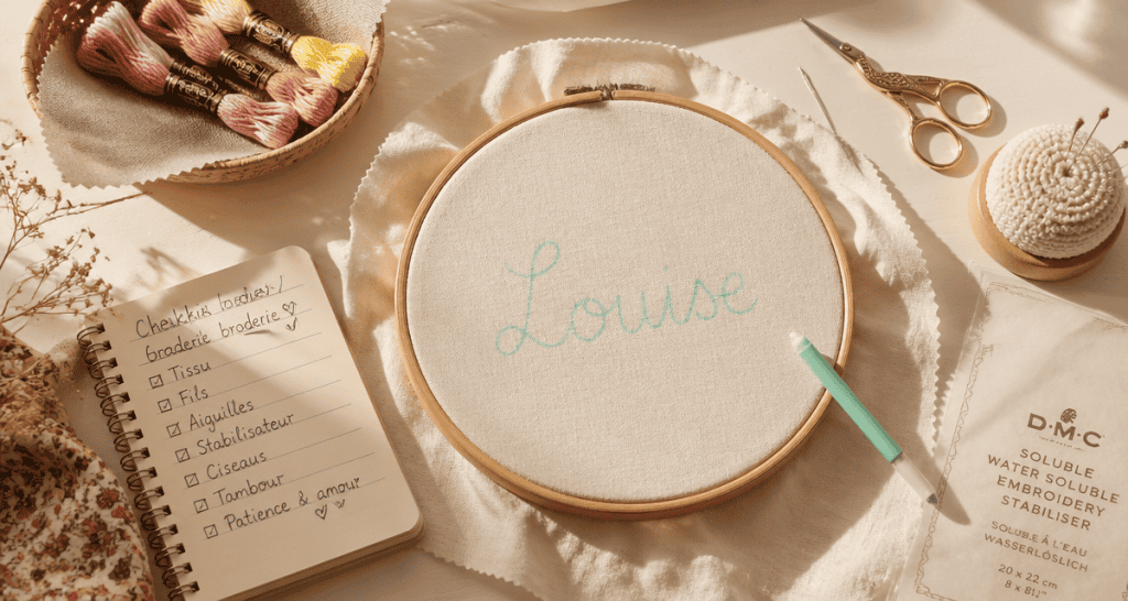 comment broder un prénom à la main matériel broderie