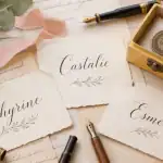 prenom fille rare sur feuilles manuscrites