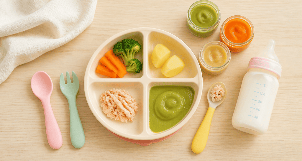 consequence trop de proteine bebe assiette alimentation