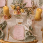 decos de mariage table pastel ivoire