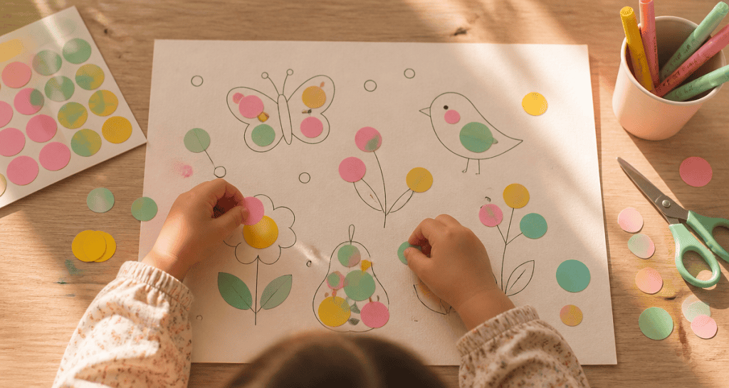 dessin gommette enfant atelier
