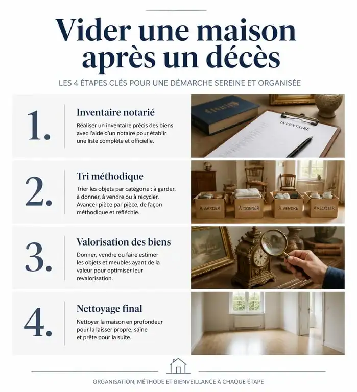 Étapes pour vider une maison après un décès