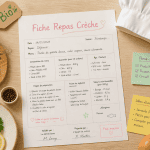 fiche technique repas en creche sur plan de travail