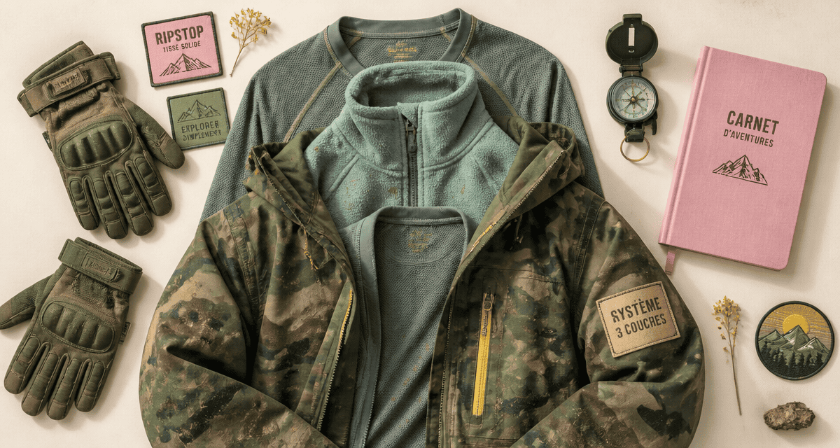 Habillement militaire trois couches et accessoires tactiques