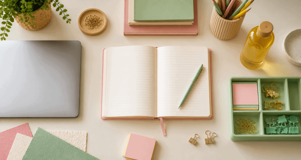 organiser un bureau flat lay