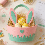 panier de paques à faire soi meme en feutrine avec accessoires