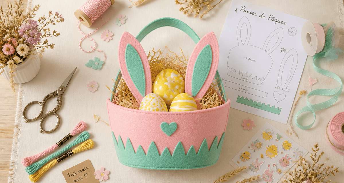 panier de paques à faire soi meme en feutrine avec accessoires
