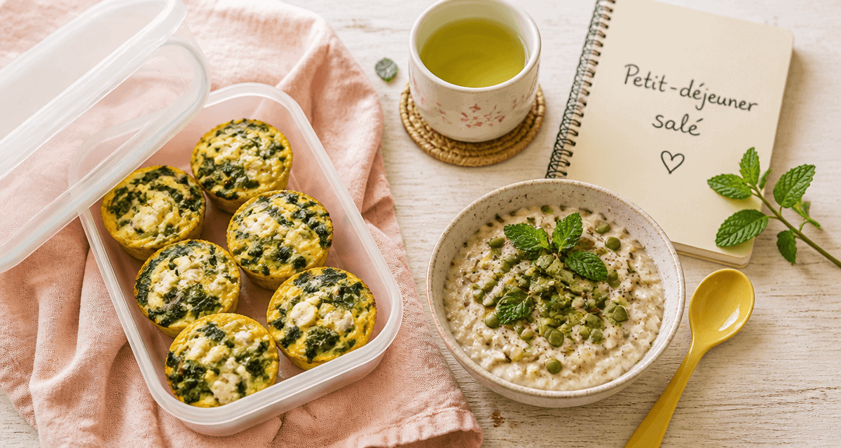 petit dejeuner sale a preparer la veille muffins et porridge salé