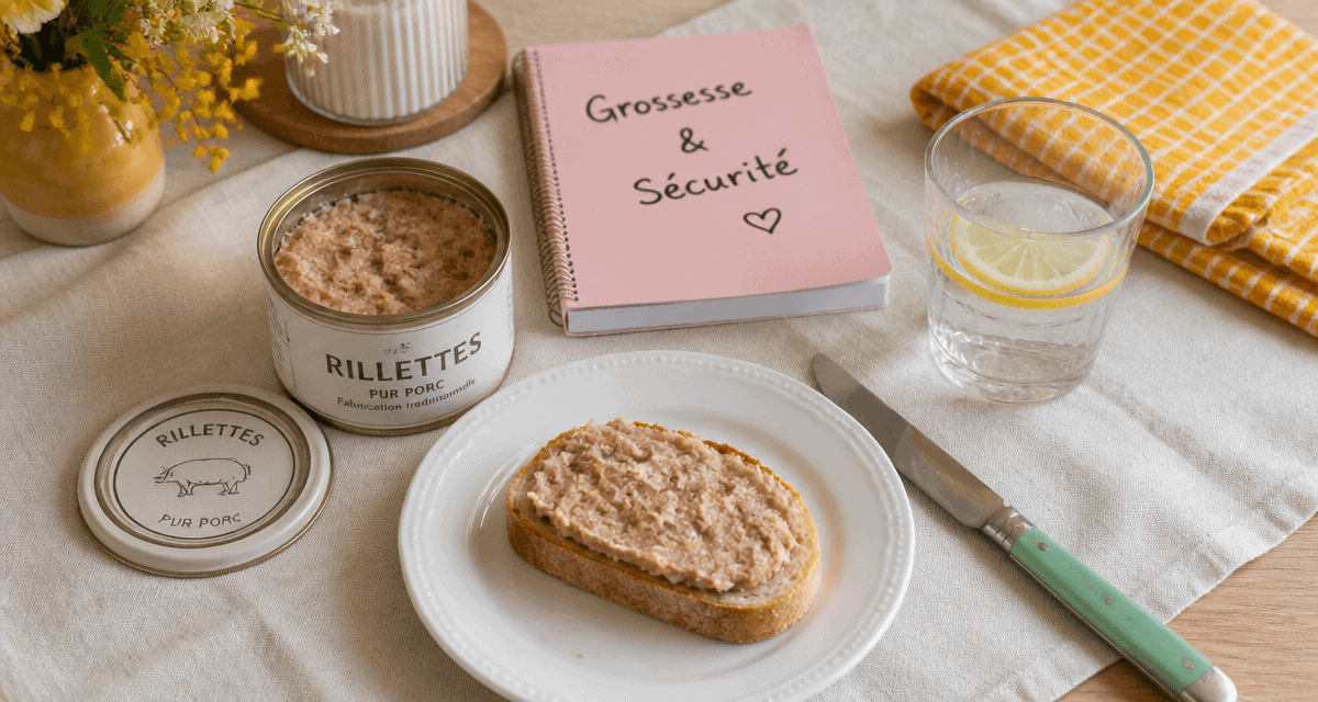 Rillette industrielle et grossesse sur table familiale