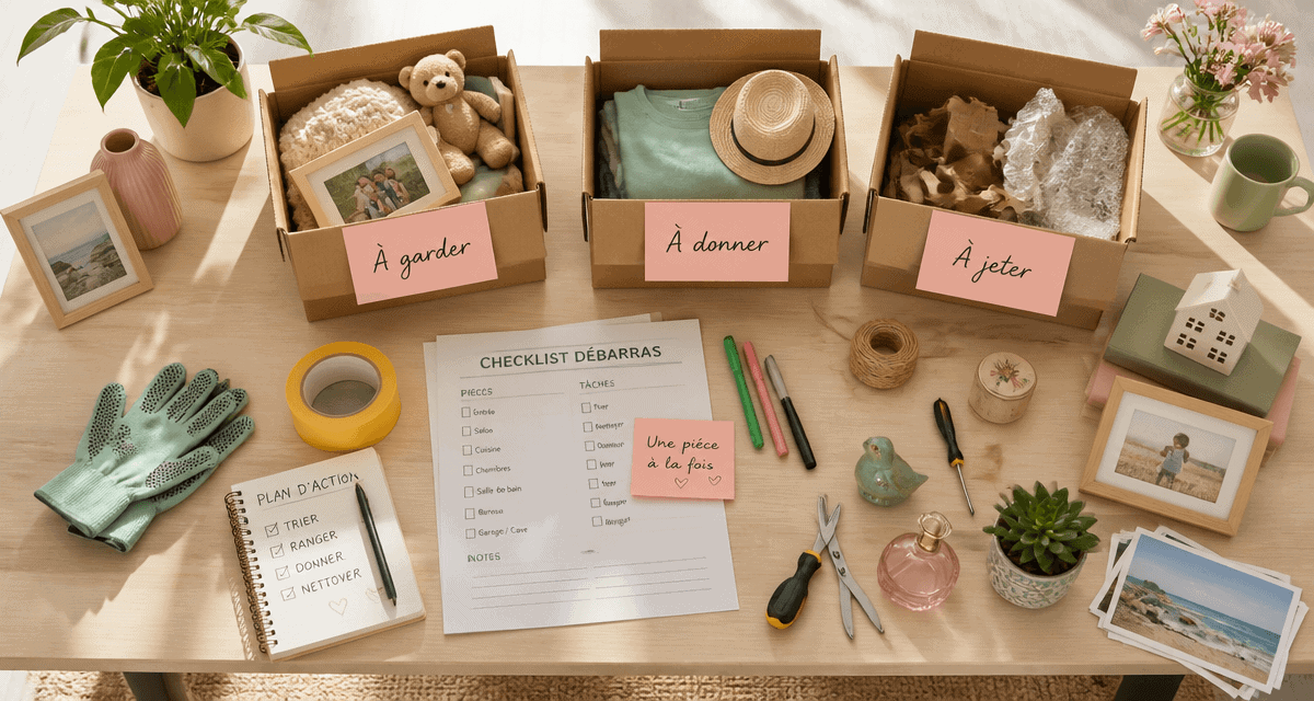 Vider une maison par où commencer table tri objets