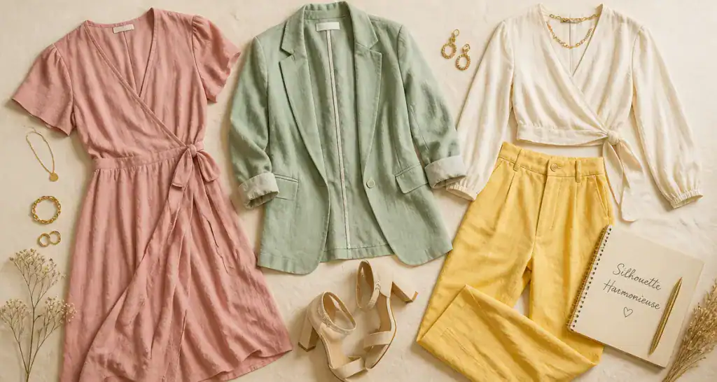 comment s habiller quand on a du ventre vêtements flatlay