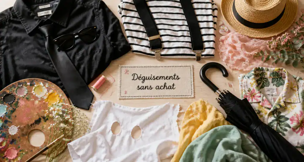 déguisement simple sans achat sur table avec accessoires