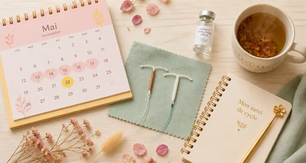 effet après retrait stérilet, objets cycle menstruel, stérilets, calendrier