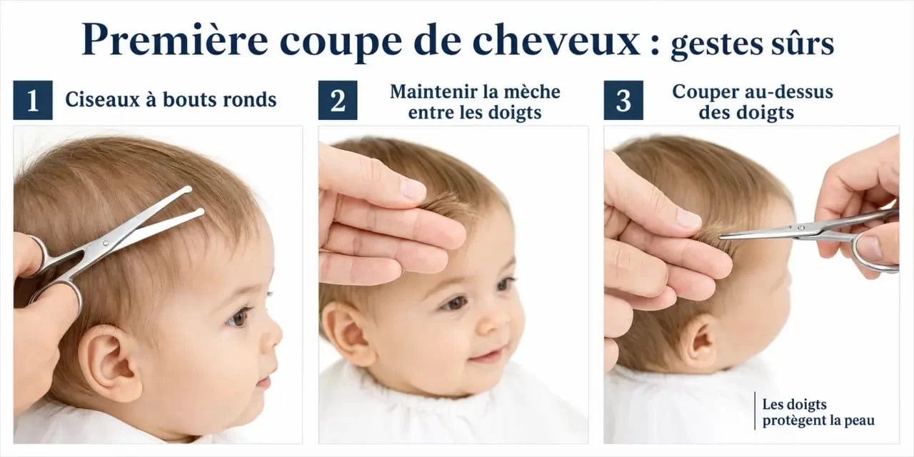 Étapes pour réussir la première coupe bébé garçon en toute sécurité