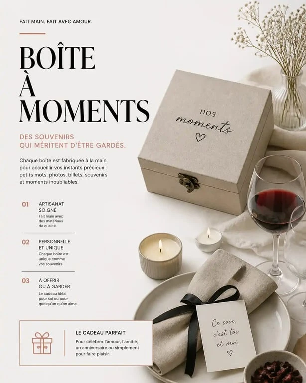 Idée Saint-Valentin DIY : boîte à moments et dîner romantique fait maison