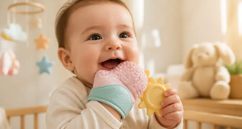 Gant de dentition bébé silicone