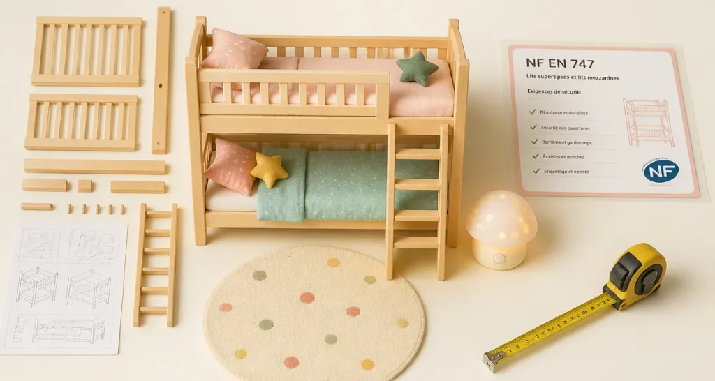 Lit superposé age : couchage haut avec barrière et bas sécurisé