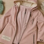 manteau de portage rose avec accessoires bébé