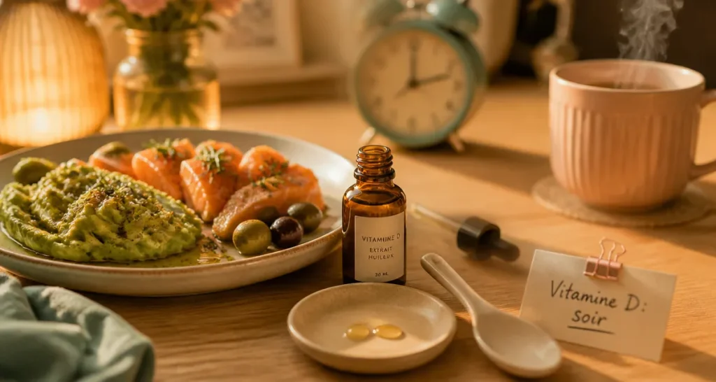 Vitamine D le soir : gouttes, dîner et sommeil