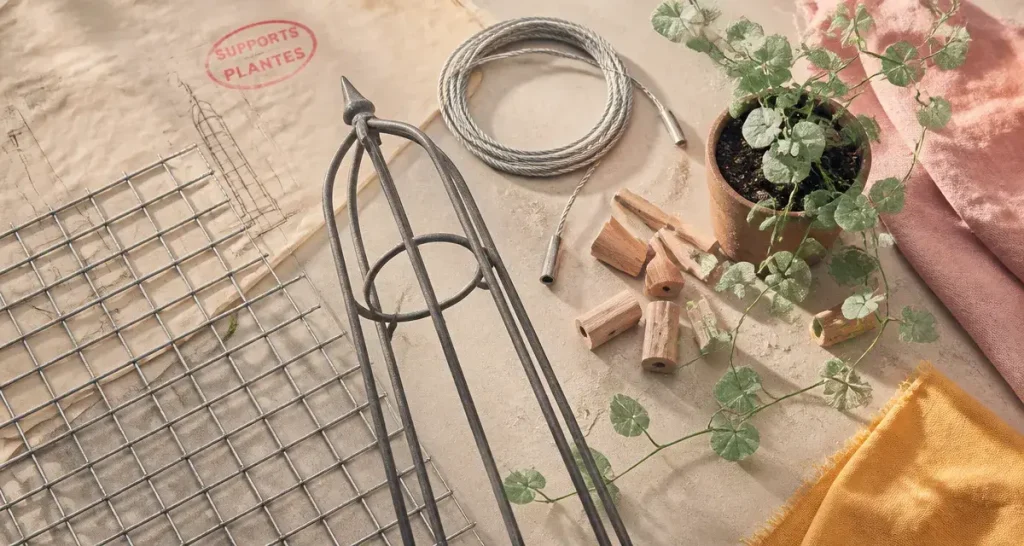 Support plante grimpante : treillis et tuteur pour plantes grimpantes