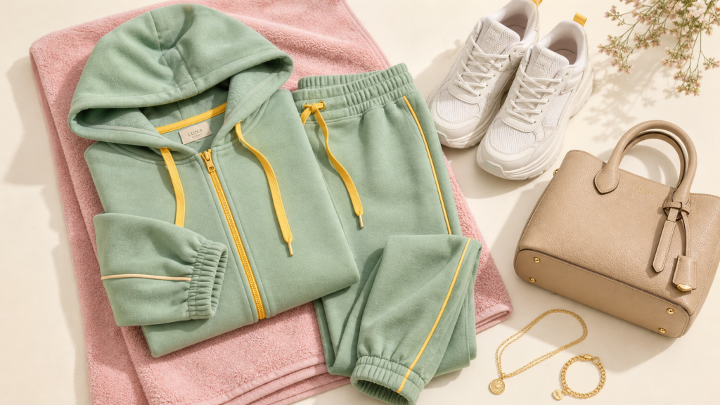Survetement tendance femme urbain oversize, capuche et pantalon fuselé