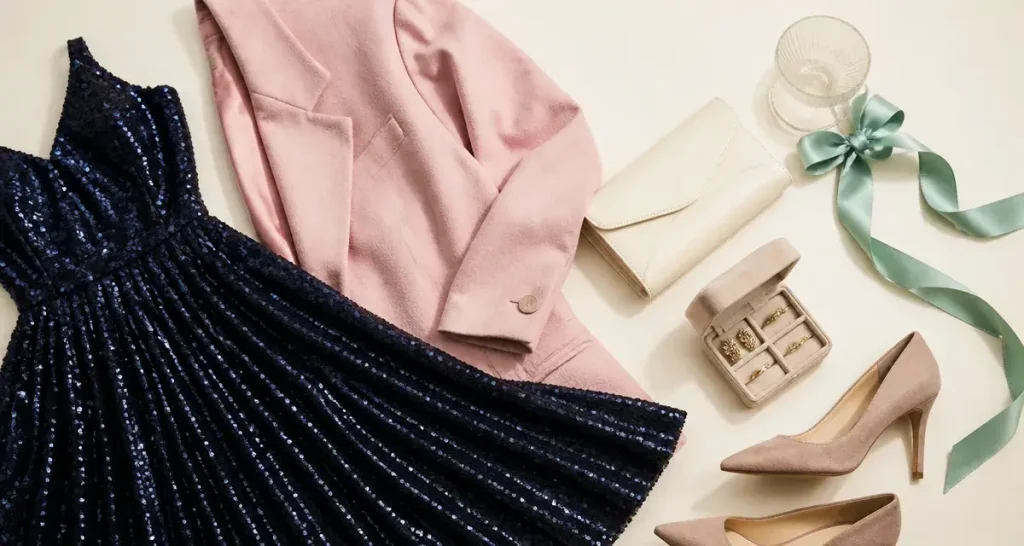 Tenue paillette femme bleu nuit, look élégant