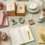 Vider maison après décès, objets triés sur table