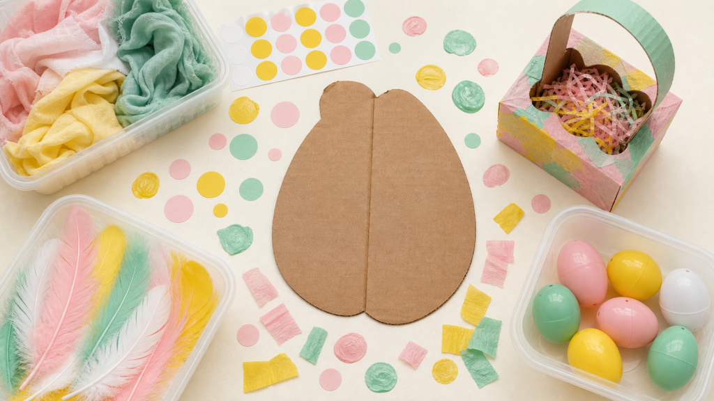 Activité creche paques : œufs sensoriels et paniers calmes en crèche