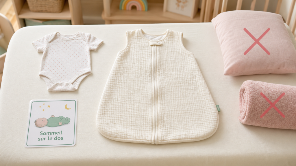 Bébé dort sur le cote : sommeil sûr sur le dos, à éviter avec coussin
