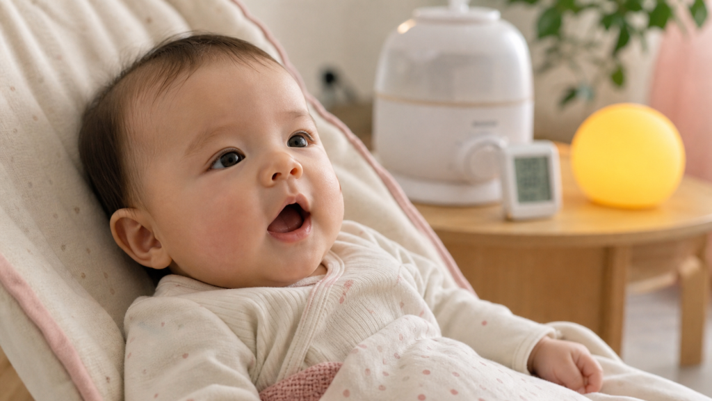 Bébé voix cassée sans fièvre sans toux, nourrisson au calme