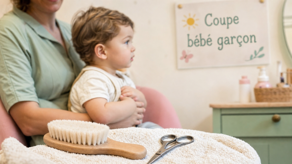 Coiffure bebe garcon : brosse et coupe, boucles nettes