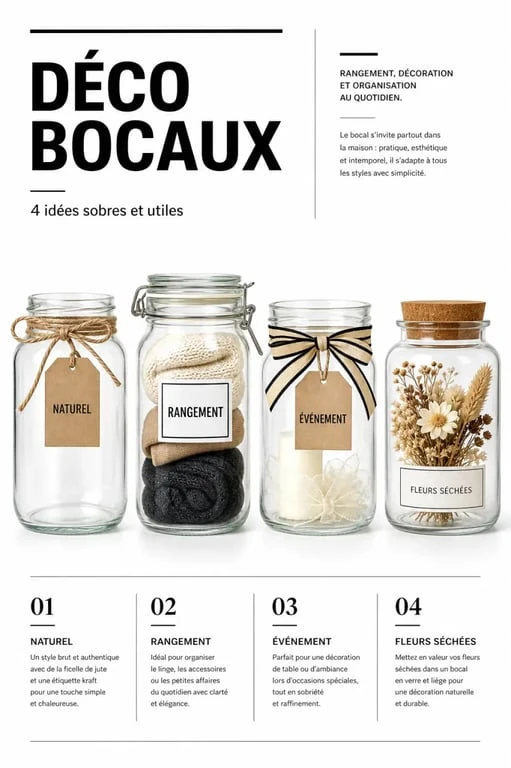 Déco bocaux : idées de bocaux en verre décorés dans plusieurs styles