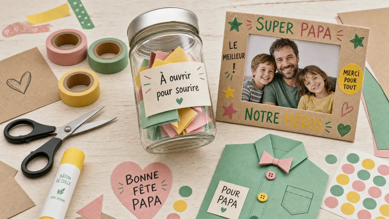 Idée cadeau fête des pères à fabriquer facilement : bocal en verre à mots doux