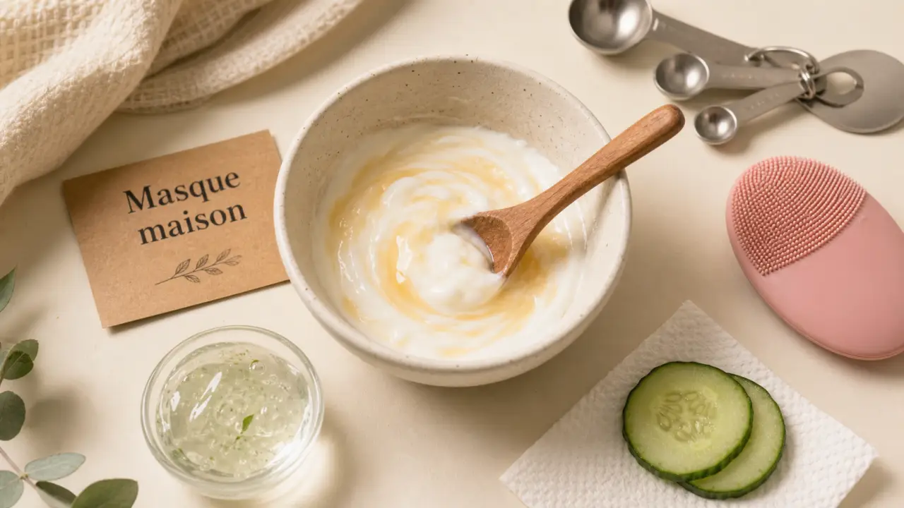 Masques pour le visage maison yaourt miel et aloe vera