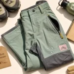 Pantalon pour randonnée softshell, renforts genoux et tissu déperlant