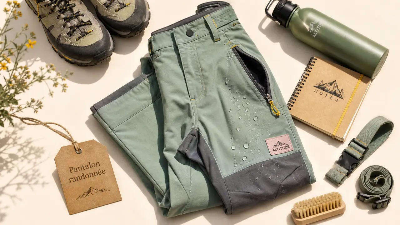 Pantalon pour randonnée softshell, renforts genoux et tissu déperlant