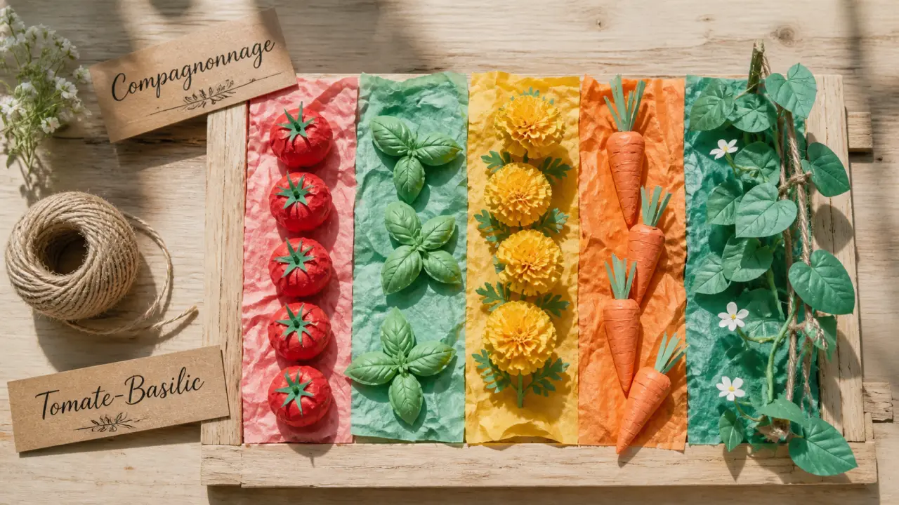 Association de plantes au potager : tomate, haricot, courge