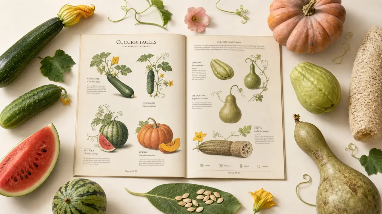 Cucurbitacées liste : identification courgette, concombre, pastèque