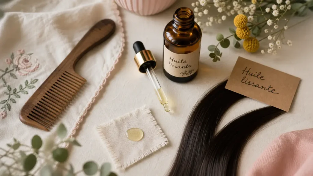 Huile pour cheveux lisse : la finition anti-frisottis qui brille sans alourdir