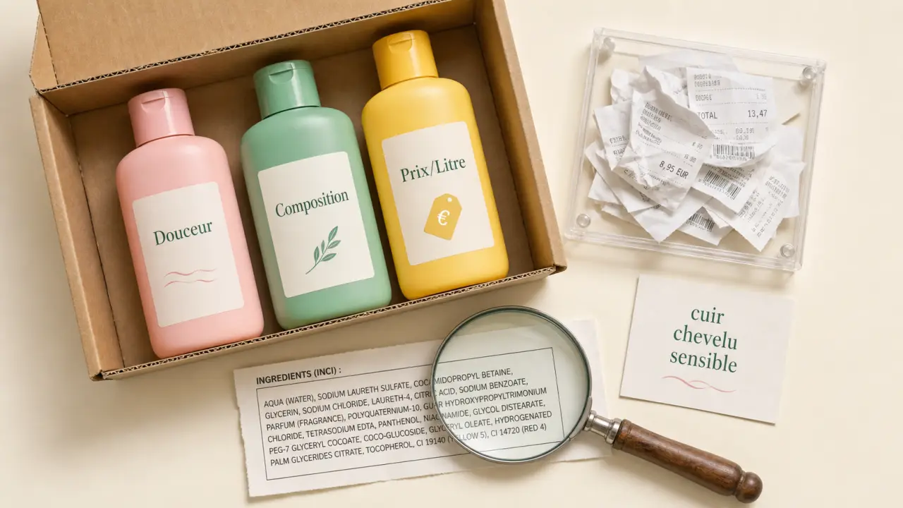 Meilleur shampoing supermarché : composition, prix au litre et cuir chevelu sensible