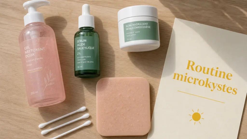 Microkyste du visage adulte : causes, traitements et routine douce