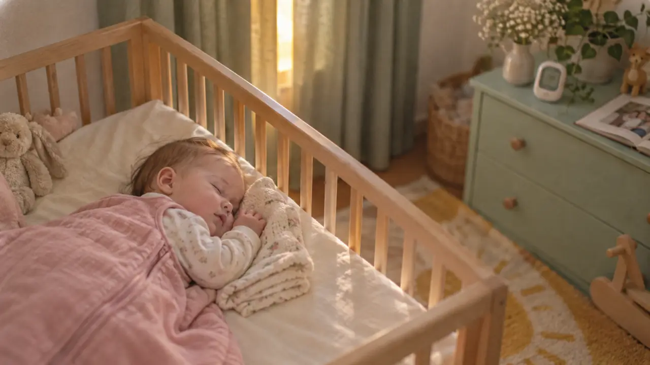 Bébé se réveille à 6h30, endormi dans un berceau à la lumière du matin
